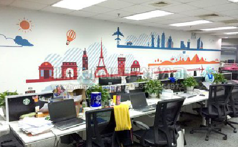 温县教你设计办公室墙绘的方法。